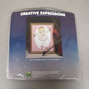 Vintage NOS 1981 Creative Expressions TINY BALLERINA 11"x 14" Crewel Kit 1615